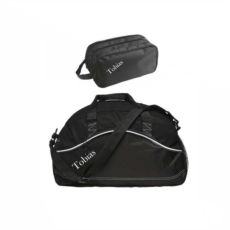 Gympakke med toalettmappe og gymbag